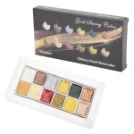 Peinture aquarelle - salutuya - 12 couleurs m�talliques - non toxique - haute pigmentation - portable ...