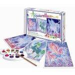 Peinture aquerelle - sentosphere - aquarellum - p�gases - 9 couleurs - 3 tableaux - sertissage sur papier ...