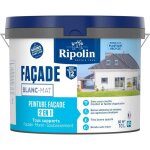 Peinture fa�ade classic 2 en 1 - ripolin - 474646 - blanc - mat - 10 l