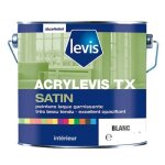 Peinture levis acrylevis tx satin blanc 1l intrieur murs bois pvc