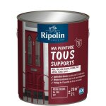 Peinture multi - supports - rouge basque - ral 3004 - mat - ripolin - 2l