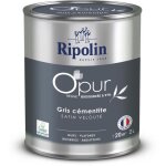 Peinture opur murs boiseries & radiateurs - ripolin - 472185 - gris cementite - satin veloute - 2 l