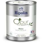 Peinture opur murs boiseries & radiateurs - ripolin - 472822 - blanc - satin veloute - 2 l Peinture opur murs boiseries & radiateurs - ripolin - 472822 - blanc - satin veloute - 2 l