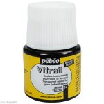 Peinture vitrail transparente - pebeo - 45ml - jaune transparent