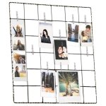 Ple mle cadre photos - numa - 36x36cm - led - 10 pinces - mtal