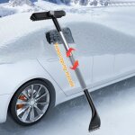 Pelle a neige - brosse � neige et gratte - givre voiture balai durable souple hiver lavage froid - gris ...