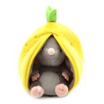 Peluche - les dglingos - flipetz souris citron - 2 en 1 - jaune - 15x13x22 cm