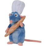 Peluche disney 33 cm : rat remy chef de cuisine avec baguette de pain - peluche licence ratatouille Peluche disney 33 cm : rat remy chef de cuisine avec baguette de pain - peluche licence ratatouille