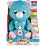 Peluche douce - jemini - toonies - maman chat intractive et son bb - + / - 26 cm - 6 fonctions