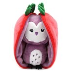 Peluche - les d�glingos - flipetz chouette fraise - 2 en 1 - rouge - 15 x 11 x 22 cm