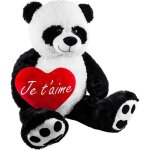 Brubaker peluche g�ante xxl - panda nounours - 100 cm - c?ur en peluche je taime inclus