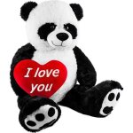 Brubaker peluche g�ante xxl - panda nounours - 100 cm - c?ur en peluche i love you inclus