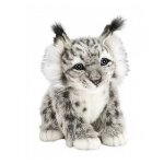 Peluche - hansa - lynx gris - 18 cm - multicolore - douceur et r�alisme
