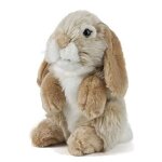 Peluche lapin assis aux oreilles de lapin marron - living nature an345b