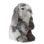 Peluche - living nature - lapin assis - 19 cm - gris - pour enfants  partir de 3 ans