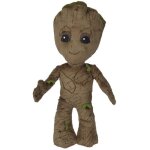 Peluche marvel : jeune groot marron 33 cm - doudou super h�ro enfant - set dc et 1 carte offerte