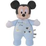 Peluche mickey phosphorescente bleu 28 cm - disney - doudou brille dans la nuit bleu et blanc - enfant ...