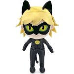 Peluche miraculous : chat noir 32 cm - set doudou adrien + 1 carte - enfant