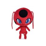 Peluche miraculous : tikki kwami 29 cm - set doudou marinette + 1 carte - coccinelle - enfant