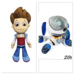 Peluche pat patrouille ryder et robot chien super h�ros 2pcs / lot doudou enfant cadeau dessin anim�