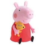 Peluche peppa pig - jemini - 37cm - rose rouge et jaune - pour b�b�