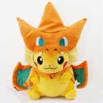 Peluche pikachu avec chapeau charizard - getek - 25cm - jaune - b�b�