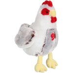 Peluche poule - gipsy toys - sonore - 22 cm - blanc / marron