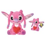 Peluche simba disney stitch angel coeur 25 cm - rose - 11x13x25 cm