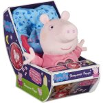 Peluche sleepover avec lumi�re et berceuse - bandai - peppa pig - jouet doux et c�lin avec sac de couchage ...