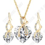 Ensemble de bijoux - femme - pendentif coeur - zircon - strass - chic et sophistiqu�