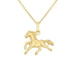 Pendentif enfants - la & arthur - motif cheval - or jaune 375 - bijou de qualit - sac cadeau inclus ...