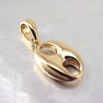 Pendentif grain de caf plaqu or