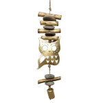 Pendentif mobile  vent hibou en mtal avec clochettes bches et pierres en bois carillon dextrieur ...