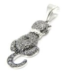 Pendentif - les tresors de lily - chat sublime - argent - oxyde de zirconium - noir - femme