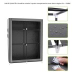Penderie armoire  quatre compartiments avec deux tringles gris - fasike
