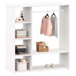 Penderie pour enfant rafael avec �tag�res en pin massif portant � v�tements montessori en bois coloris ...