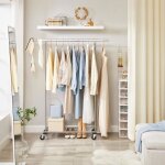 Songmics portant � v�tements avec roulettes tringle extensible pour charge lourde capacit� de charge ...