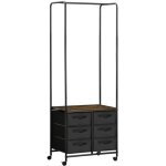 Homcom - meuble dressing penderie - acier - 63. 5x40x172. 5cm - brun rustique