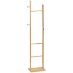 Homcom - porte manteau sur pied - bambou - 36x24x168cm - bois naturel