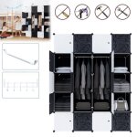 Penderie avec portes xmtech - armoire de chambre 20 cubes - diy meuble de rangement en plastique - noir ... Penderie avec portes xmtech - armoire de chambre 20 cubes - diy meuble de rangement en plastique - noir ...