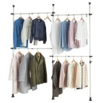 Penderie tlescopique sobuy - kls03 - sch - noir - 4 barres portant de vtement - acier inoxydable et ...