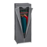 Relaxdays penderie en tissu avec tringle  vtements et 1 tagre hlp 157x60x45 cm armoire pliante solide ...