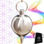 Pendule divinatoire premium en forme goutte deau - pendule de radiesthsie universel en mtal argent ...