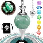 Pendule divinatoire de radiesth�sie en aventurine verte ? pendule sephoroton en pierre naturelle ? 14 ...