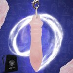 Pendule gyptien de radiesthsie thot en quartz rose pendule divinatoire magntiseur en quartz rose