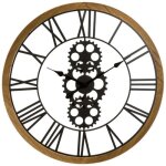 Pendule - paris prix - ive - 70cm - mtal & bois - noir - moderne & design