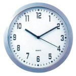 Pendule murale - inovalley - mod�le � quartz - diam�tre 30 cm - couleur aluminium - piles fournies