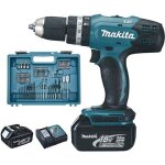 Perceuse  percussion 18v lxt (2x30 ah) avec 74 accessoires - makita dhp453rfx4