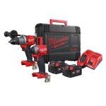 Perceuse  percussion et visseuse  chocs - milwaukee - m18 fpp2a2 - 18v - 2x50 ah - usage professionnel ...