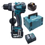 Perceuse visseuse 18v + 2 batteries 5ah + chargeur + coffret makpac - makita - ddf458rtj